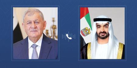 محمد بن زايد والرئيس العراقي يؤكدان أهمية الحلول الدبلوماسية لترسيخ السلام في المنطقة - الهلال الإخباري